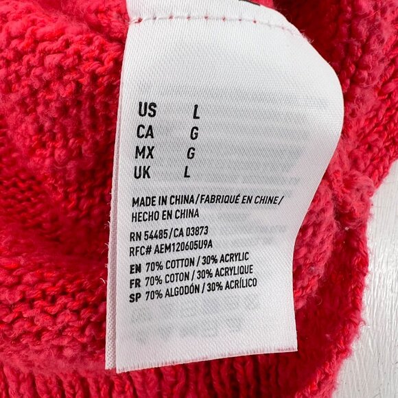 American Eagle Outfitters Women's Pink V-Neck Sweater L/G Acrylic & Cotton Blend - Picture 4 of 7